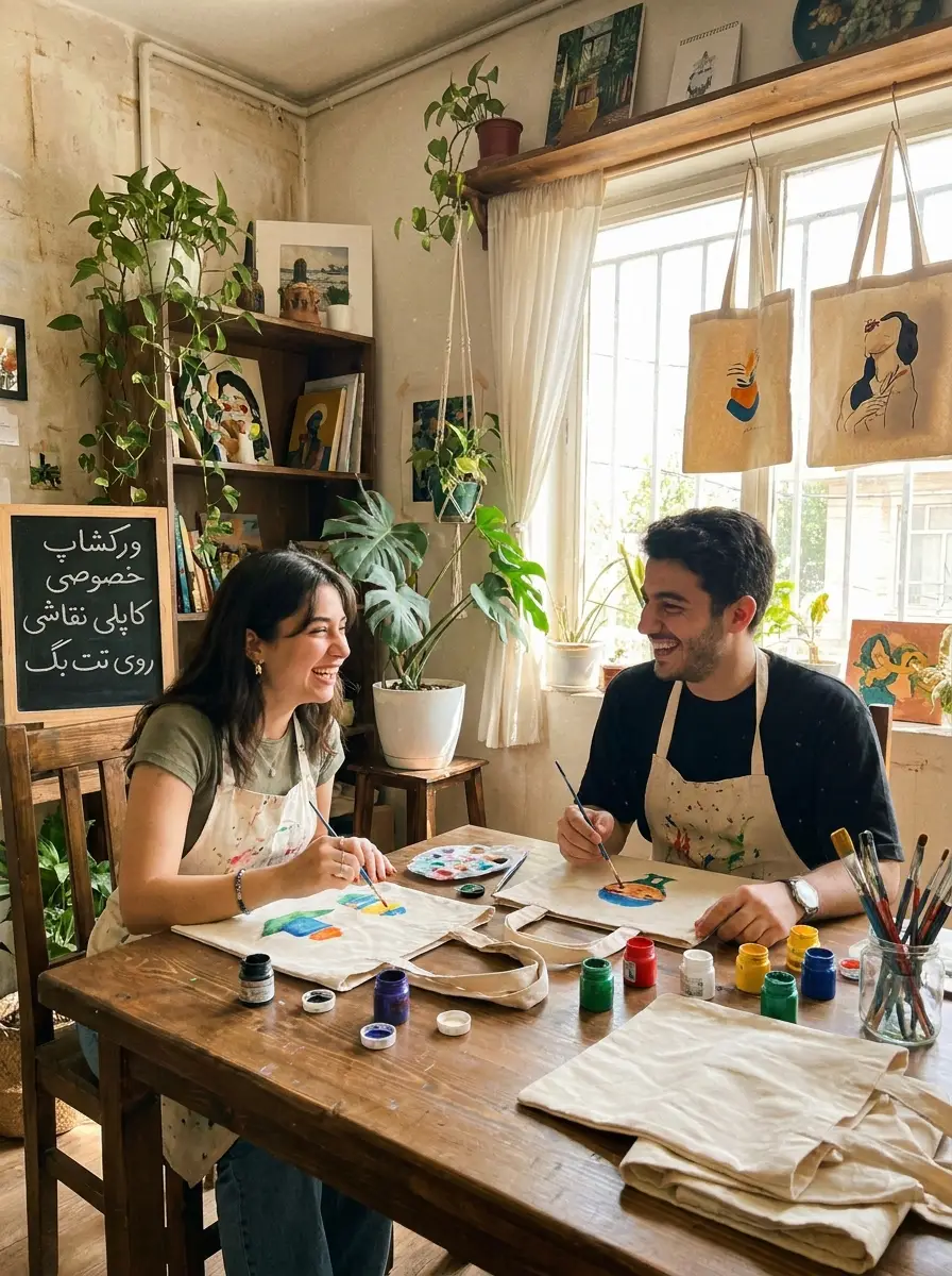 نقاشی روی توت بگ دونفره