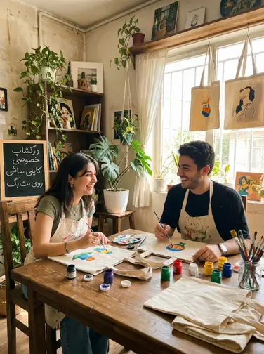 تجربه نقاشی روی توت بگ دونفره