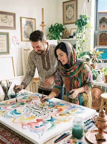 سینما ترس نقاشی دونفره روی بوم بزرگ دونفره