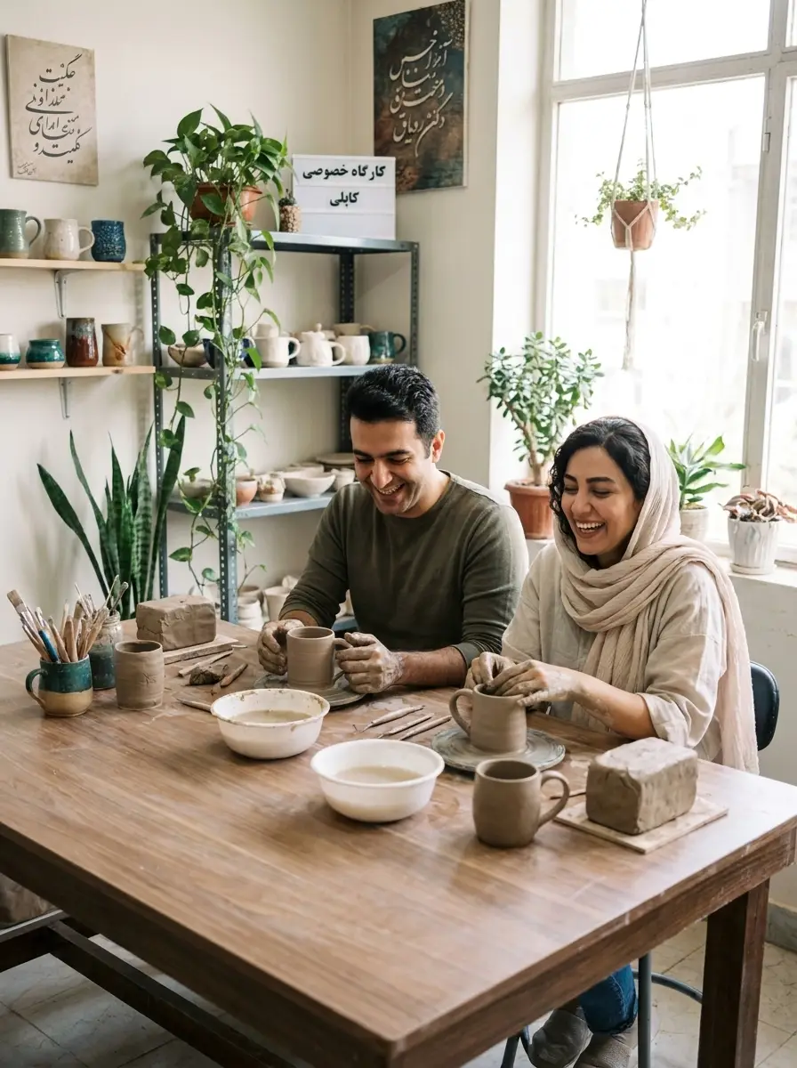 سفالگری با دست دونفره