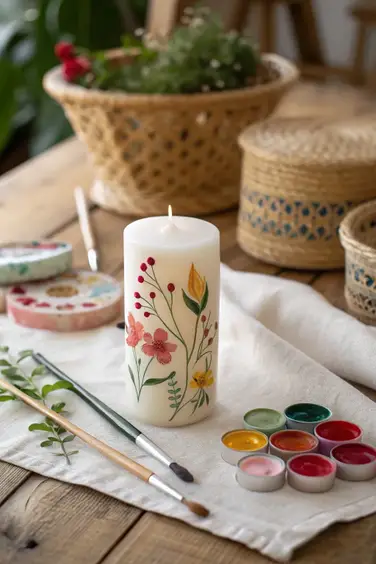 تجربه نقاشی روی شمع